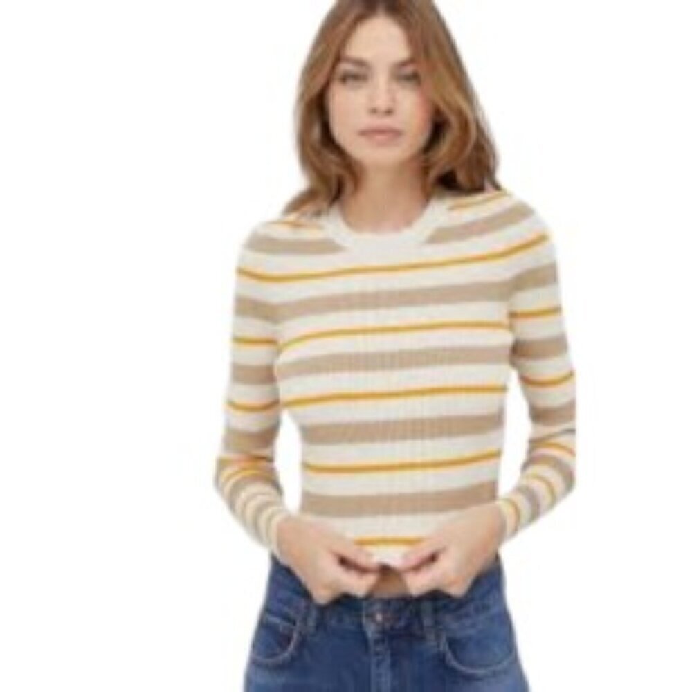 NWT Vero Moda Manita Ribbed Long Sleeve Cropped Top Medium